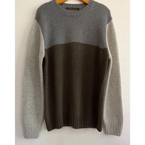 EMOZIONI UOMO Italian Wool Blend Men’s Size XL Block Multicolored Round Neck - Picture 1 of 9